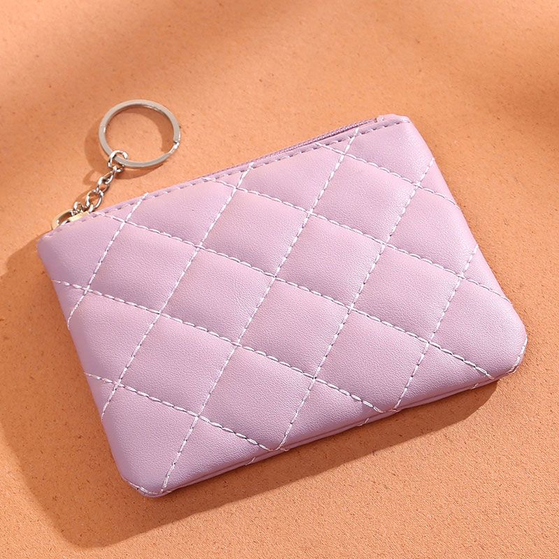 Women's Mini Zipper Coin Purse, Quilted Detail Clutch Wallet, Solid Color  Storage Bag - Temu