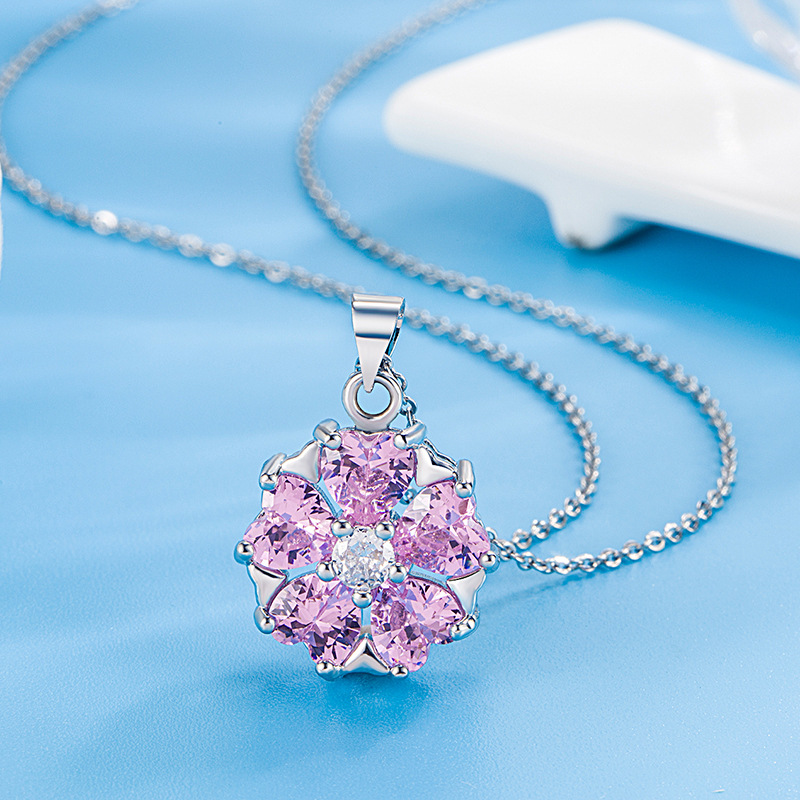 pink cubic zirconia pendant