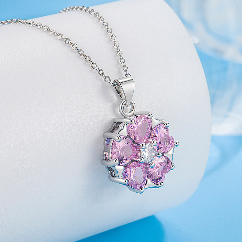 pink cubic zirconia pendant