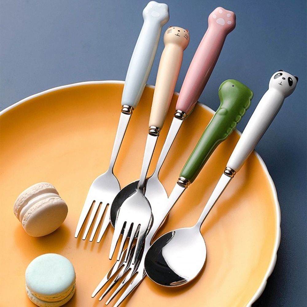 Kawaii Bear Cat Spoon Fork Cutlery Set - Kawaii Fashion Shop