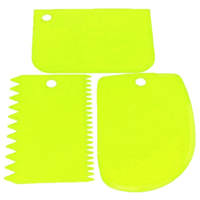 Plastic Dough Scraper Knife Smooth Pastry Spatula Baking Tool 3PCS Cake  Cutter N