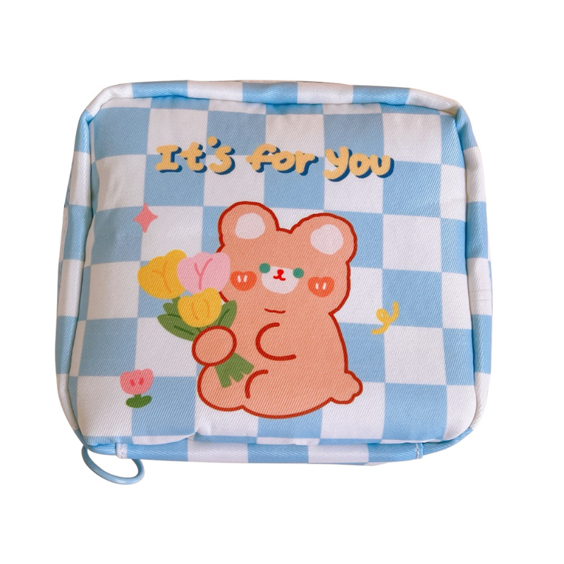 Cut Pattern Zipper Coin Purse, Travel Sanitary Napkin Storage Bag