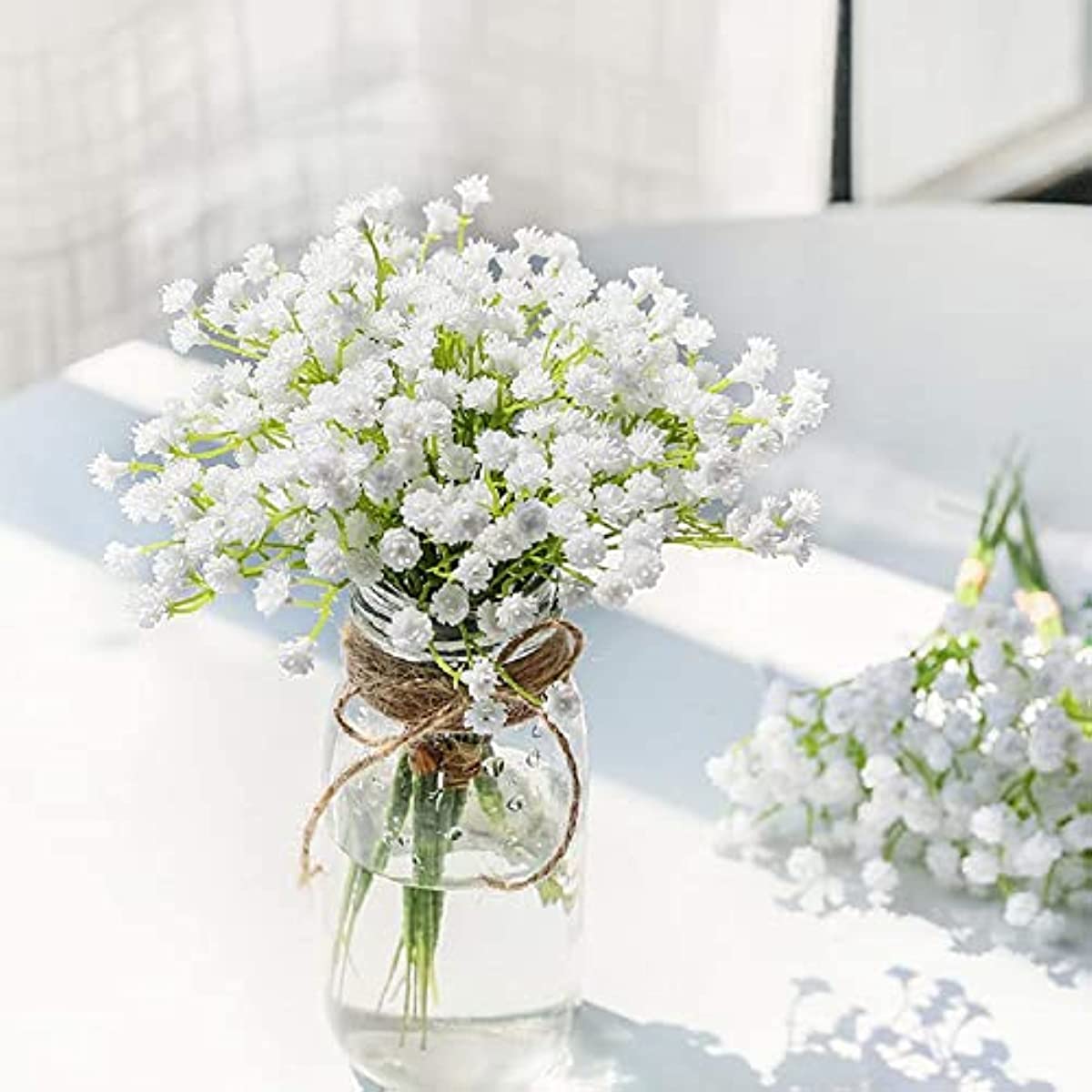  N&T NIETING Baby Breath Flowers,15Pcs Fake Gypsophila Plants  Artificial Baby Breath Flowers for Wedding Bouquets Party Home Garden  Decoration, White : Health & Household