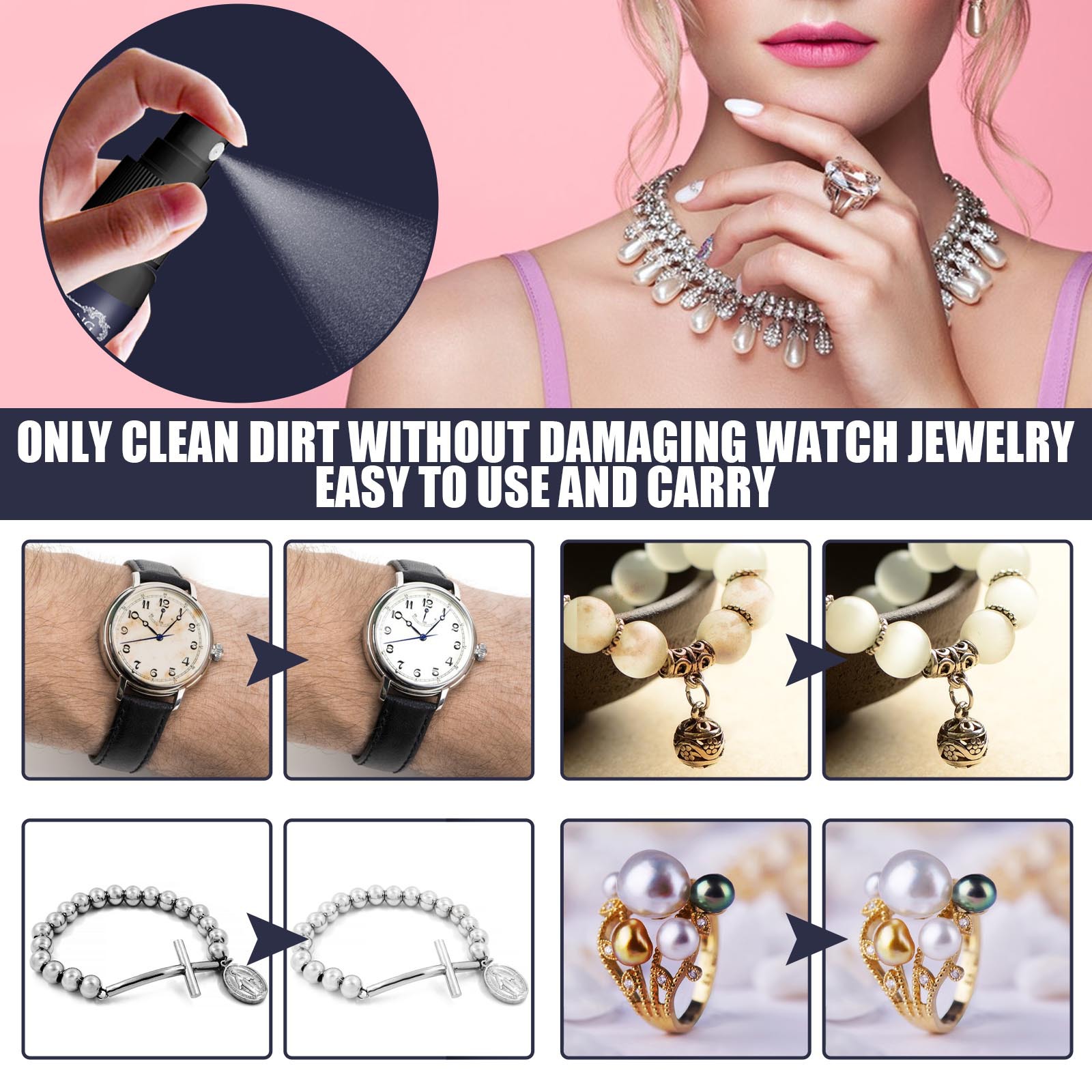 Jewelry Cleaner Including Brush And Gloves Watch Strap - Temu