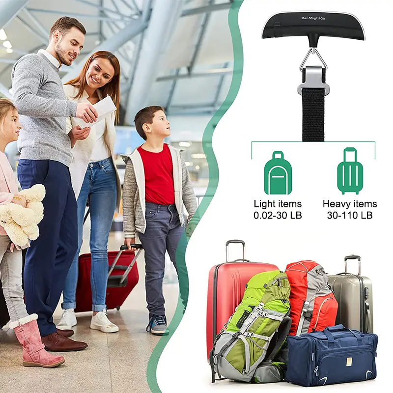 5 Core Luggage Scale Handheld Portable Electronic Digital Hanging Bag  Weight Scales Travel 110 LBS 50