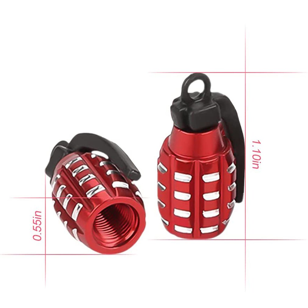 Bouchon de valve alu grenade rouge universel – pièce détachée
