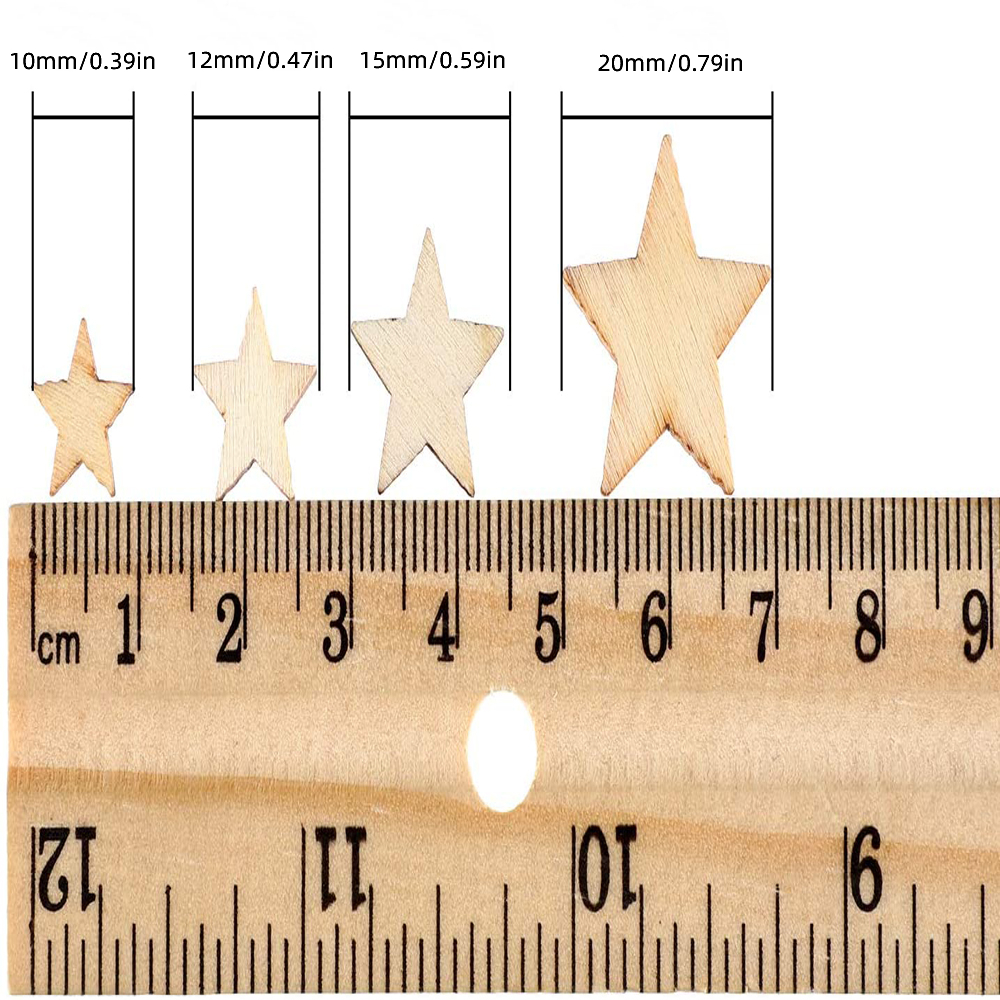 Natural Wooden Stars Perfect Diy Crafts Scrapbooking Home - Temu