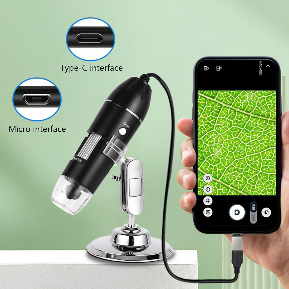 Détails du Caméra De Microscope Numérique 1600X, 3 En 1, USB Type-C, Microscope  électronique Portable Pour La Soudure