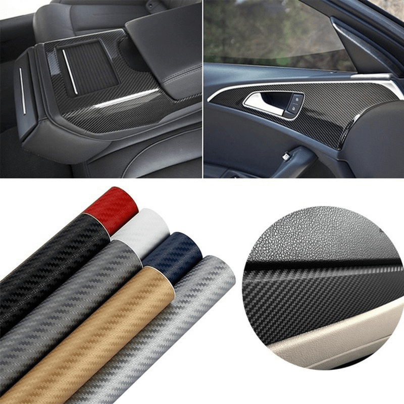Anpro 2 Rotoli Pellicola Adesiva 3D Carbonio per Auto, Rivestimento Adesivo  Adesiva Nero per Auto Car Stickers Wrapping Auto e Moto-1520mm x 300mm :  .it: Auto e Moto