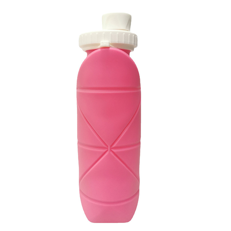 Botella de agua plegable de 20.3 fl oz de silicona de grado alimenticio sin  BPA, enrollable, botella de agua plegable para deportes al aire libre