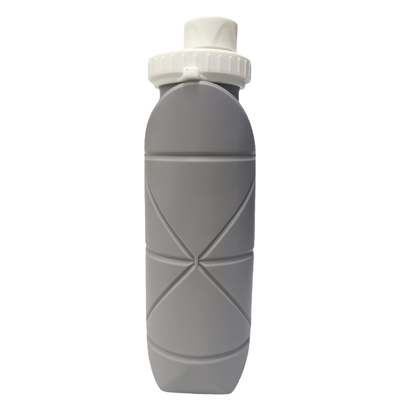 Paquete de 2 botellas de agua plegables de silicona con mosquetón, botella  de agua expandible sin BPA de 16.9 fl oz, a prueba de fugas, botella de