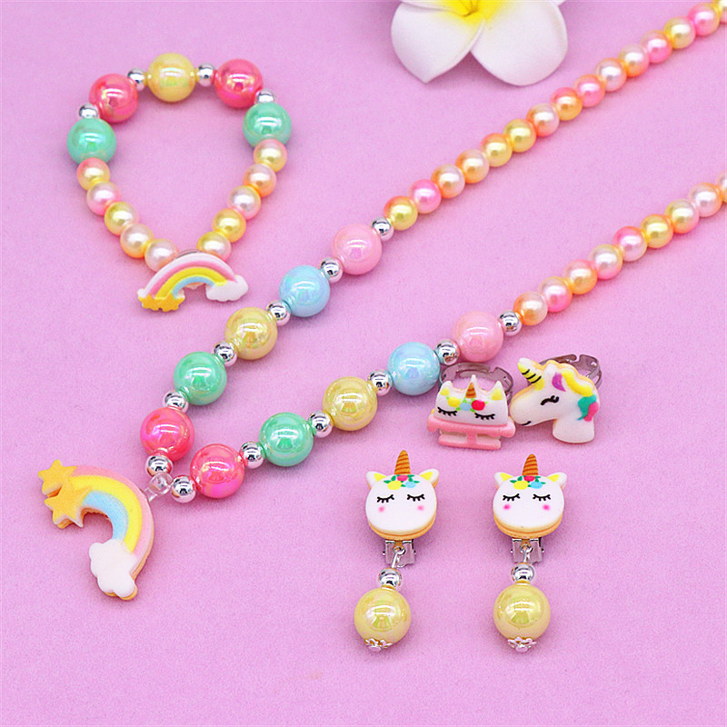 Set of 6 Unicorn Rainbow Bracelets