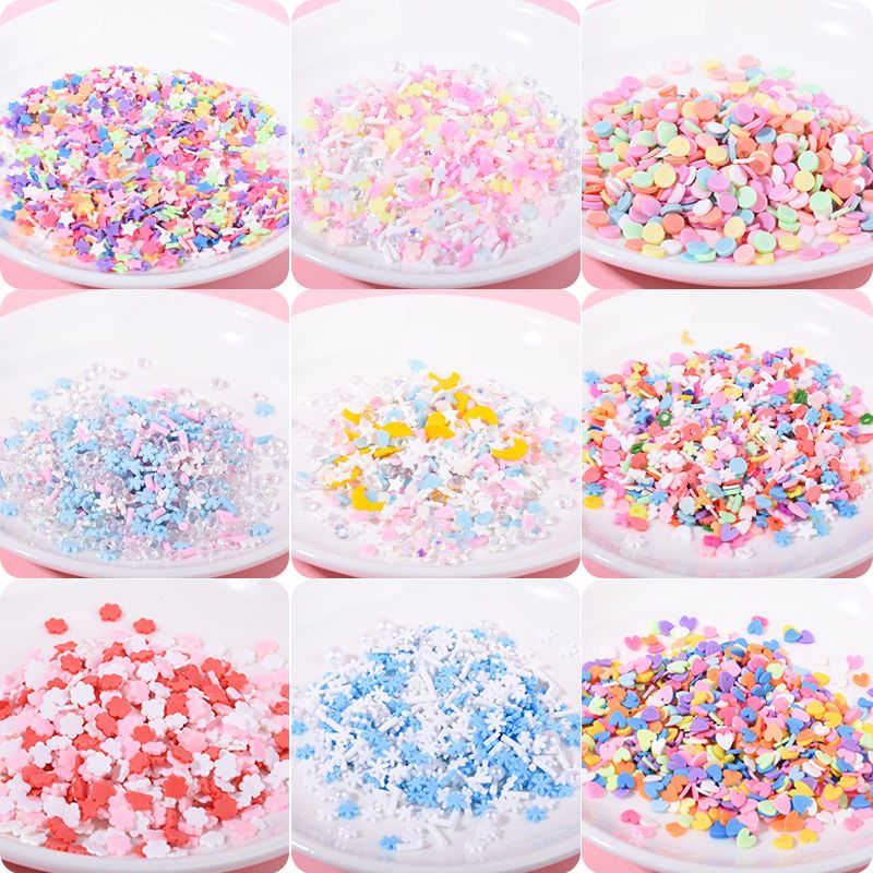 50g Colorful Fake Sprinkles Polymer Sprinkles Resin Sprinkles Fake Candy  Sweets Sugar Clay Nail Art Slices for Nail Art DIY Crafts Cake Phone Case  Decorations (Sugar granules-1)