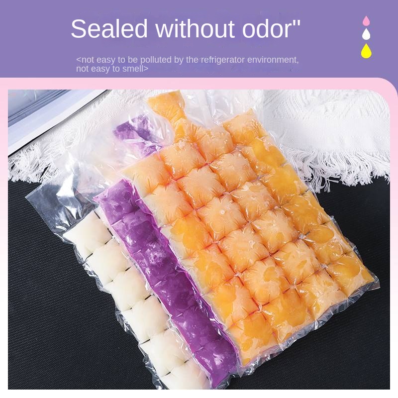 10pcs/pack Ice Cube Mold Disposable Self-Sealing Ice Cube Bags Transparent  Faster Freezing Ice-making Mold Bag Kitchen Gadgets