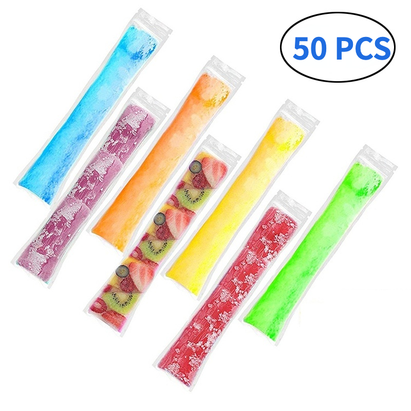 Popsicle Molds Bags 50 Pack Diy Disposable Ice Pop Bags With Silicone  Funnel 50  eBay