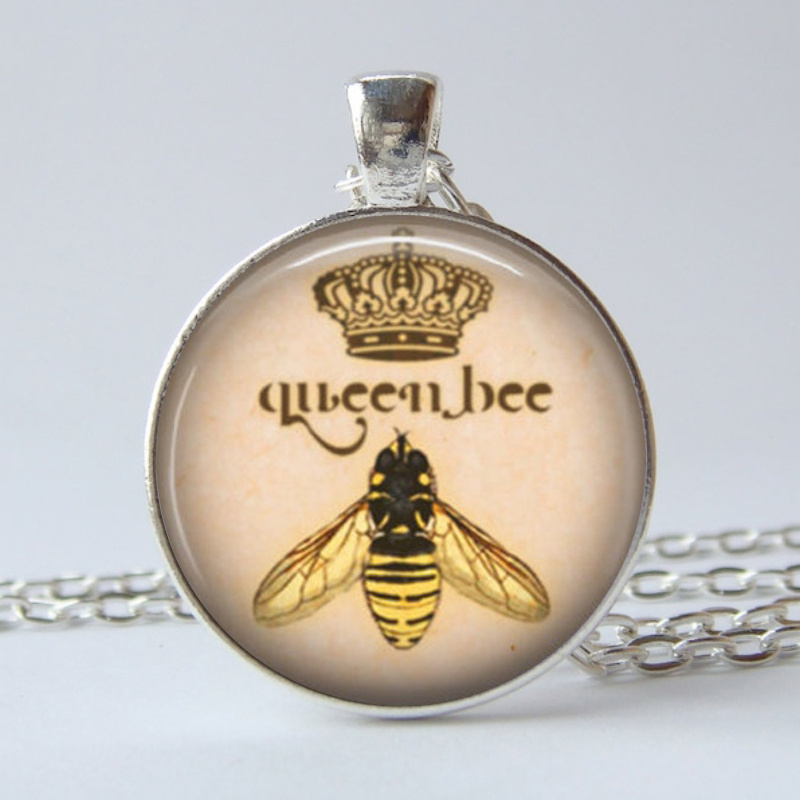 Queen Bee Crown Bumble Bee Keychain Necklace Vintage Bag Key - Temu