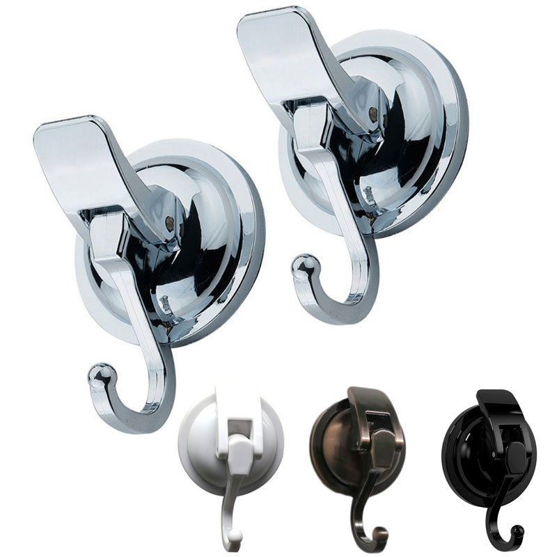

Heavy-duty Polished Chrome-plated Suction Cup Hooks - Easy To Install & Reusable - Perfect For Bathroom Shower!