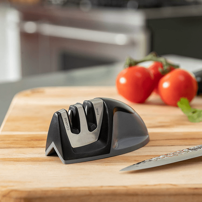 Home Kitchen 2 Slots Manual Knife Sharpener for Straight Edge