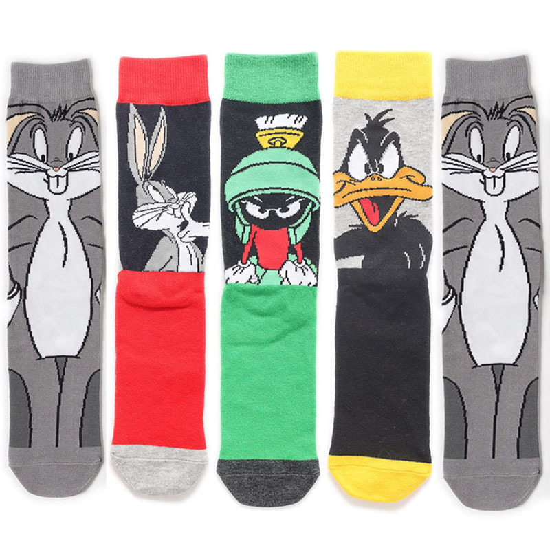 5 Pairs Mens Socks Cartoon Creative Fashion Crew Socks Novelty Socks for  Winter