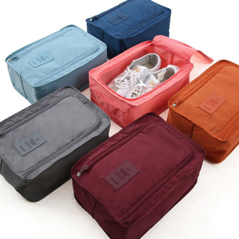 

Simple Portable Shoes Zipper Bag, Lightweight Dustproof Organizer, Solid Color Travel Bag