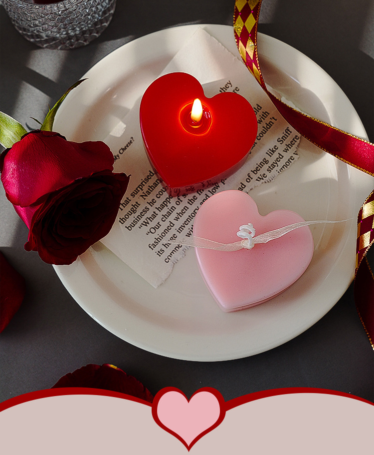 Love You candle and towel set, Happy Valentine's Day gift, heart