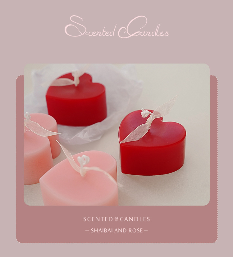 Love Candle Wedding Confession Birthday Fragrance Valentine's Day Gift Red  Heart-shaped Aromatherapy Candle