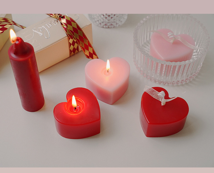 Love Candle Wedding Confession Birthday Fragrance Valentine's Day Gift Red  Heart-shaped Aromatherapy Candle