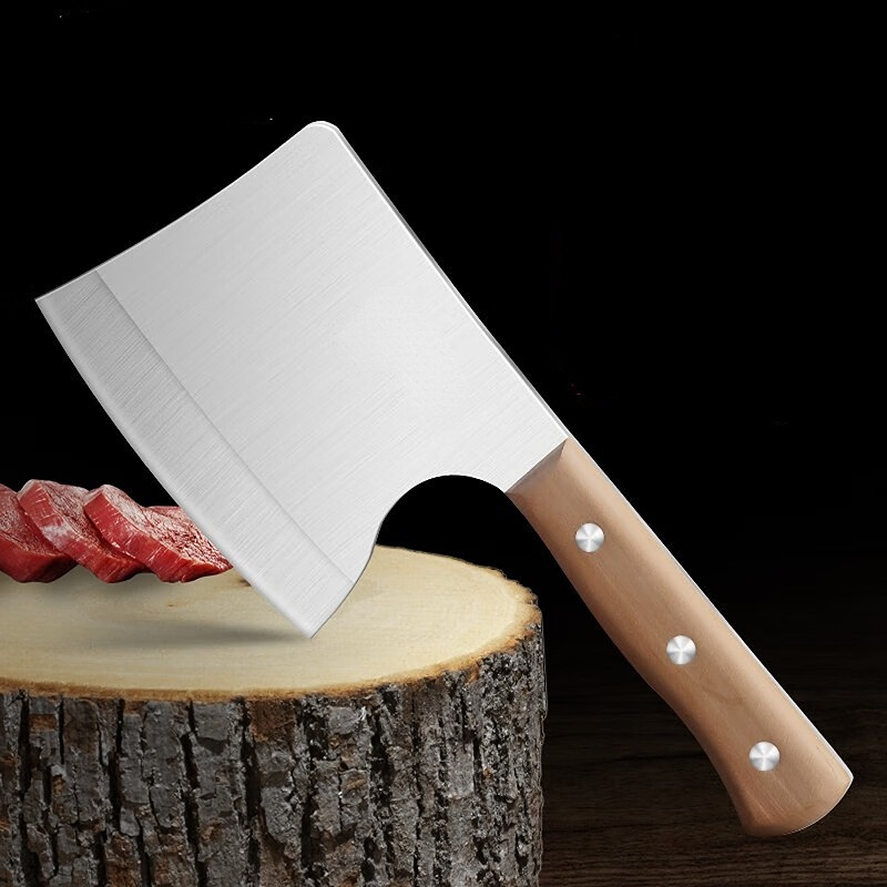  Cuchillo para carne, cuchillo de hacha gruesa de cocina para  matar huesos, cuchillo para cortar huesos para el hogar, cuchillo de cortar  resistente con mango de madera, BY KKZY (color 