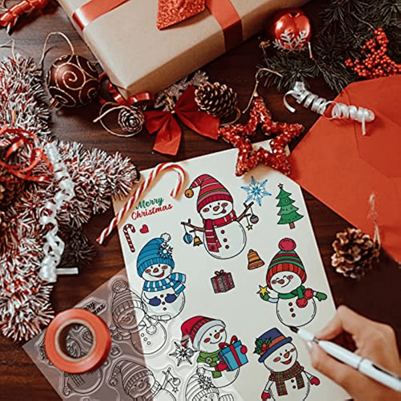  11 PCS Christmas Blessing Words Clear Stamps for Card Making  and Photo Album Decorations, Christmas Tree Rubber Stamps Gift Box Silicone  Stamp Seal for Christmas DIY Scrapbooking : Arts, Crafts 
