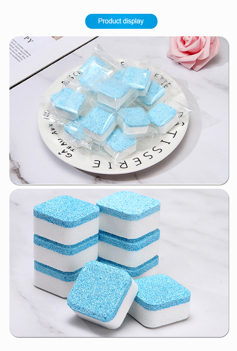 12pcs washing machine cleaner descaler deep cleaning tablets for he front loader top load washer deodorizer clean inside drum and laundry tub seal details 9