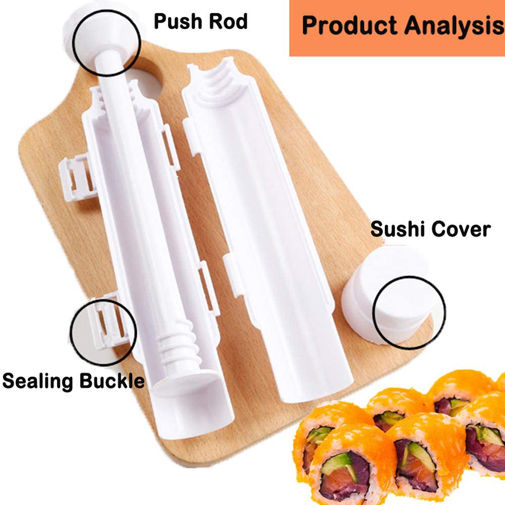 Quick Diy Sushi Maker Set Machine Rice Mold Bazooka Roller - Temu