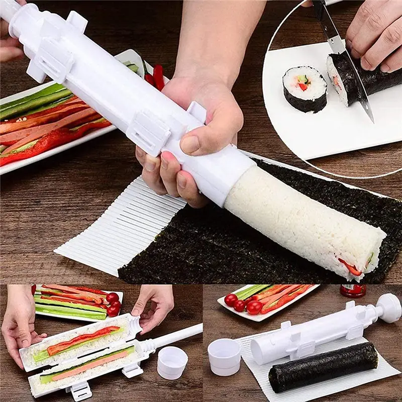 1pc Quick Diy Sushi Maker Set Machine Rice Mold Bazooka Roller Kit  Vegetable Meat Rolling Tool DIY Kitchen Tools Gadgets Accessories