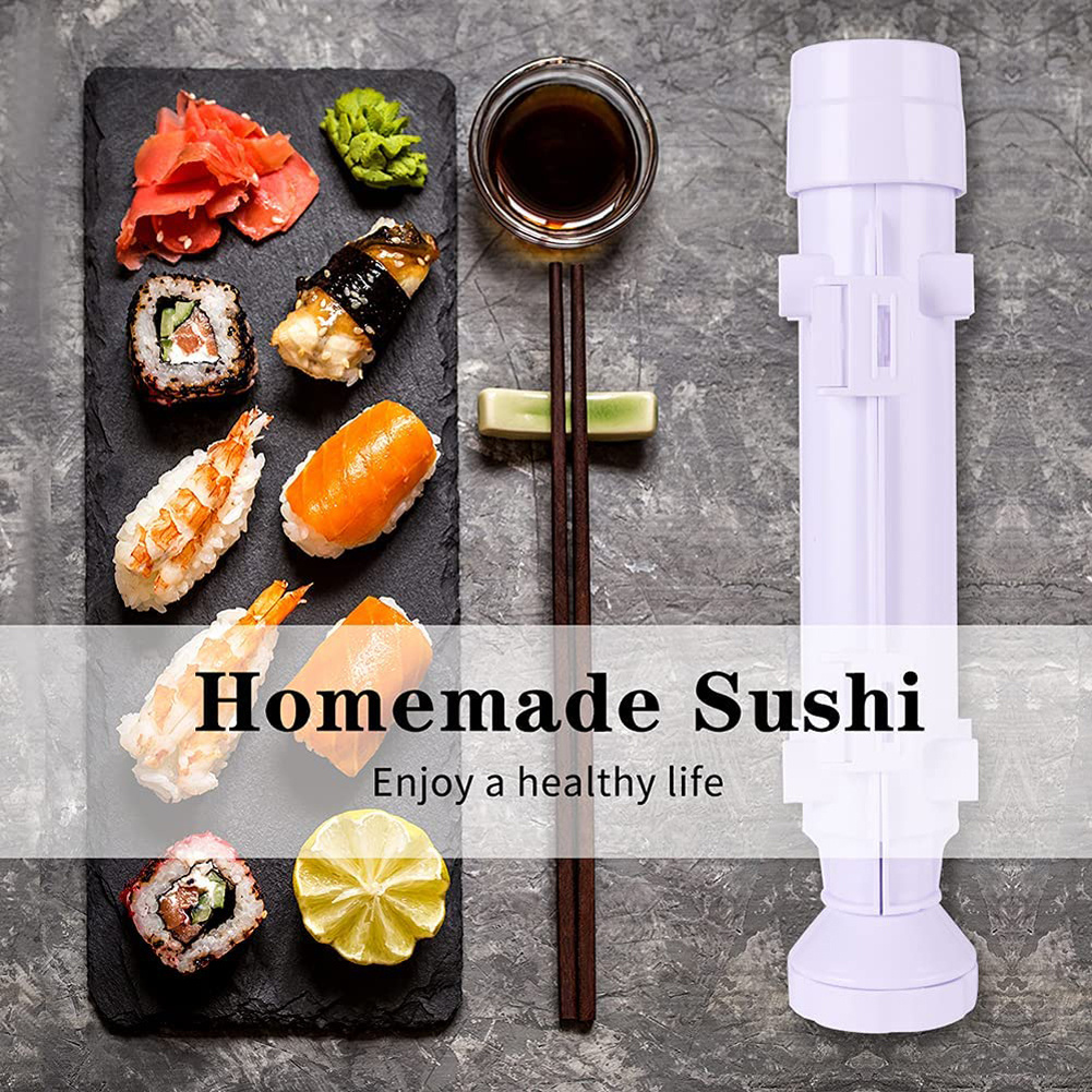 Sushi Roll Making Kit - Homemade Sushi Rolls Made Easy by Sushi Roller Kit,  Best Sushi Maker Machine Set, Plastic Sushi Bazooka