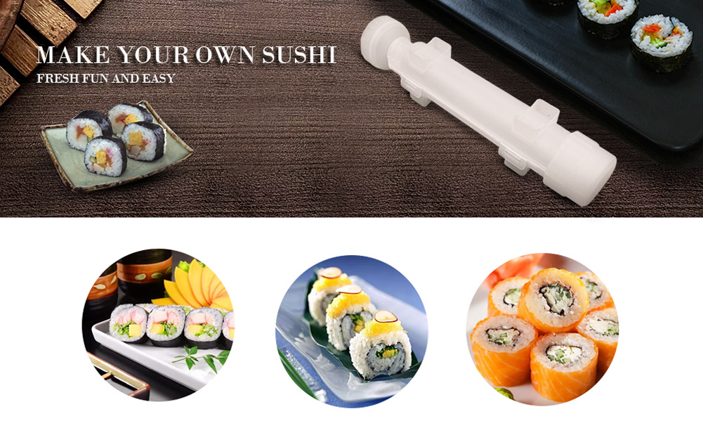 Japanese Sushi Bazooka DIY Kit Sushi Mold Kitchen Tools Roller Rice Sushi  Maker Mold High Quality Tool Mold Maker Hot Sale - Price history & Review