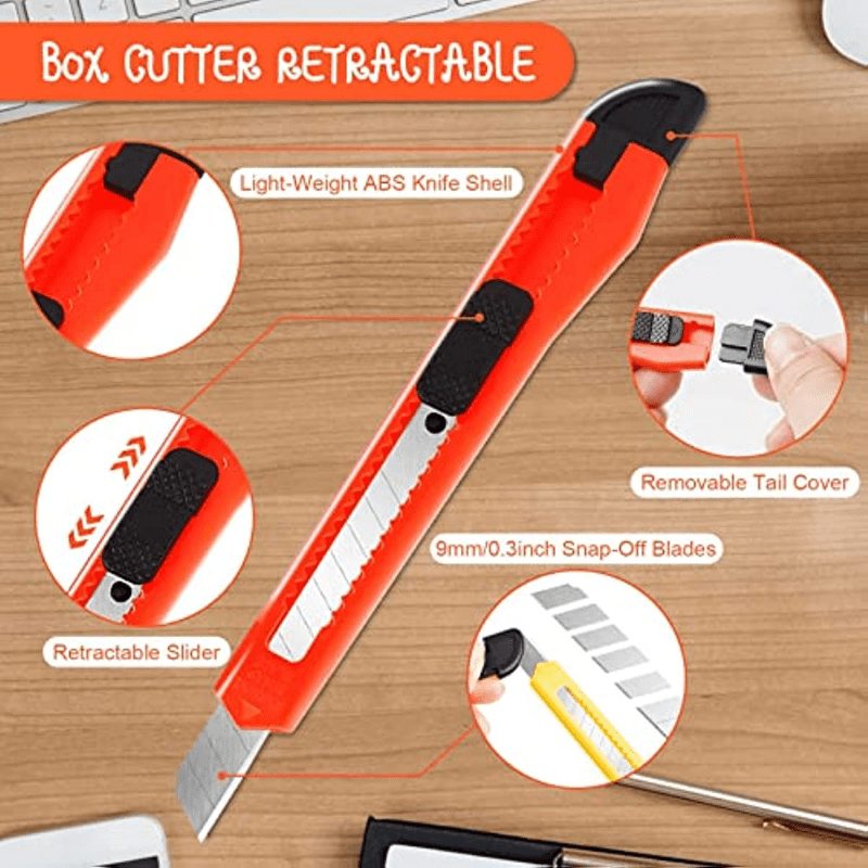 Box Cutter Retractable Cute Min Replaceable Blade - Temu Germany