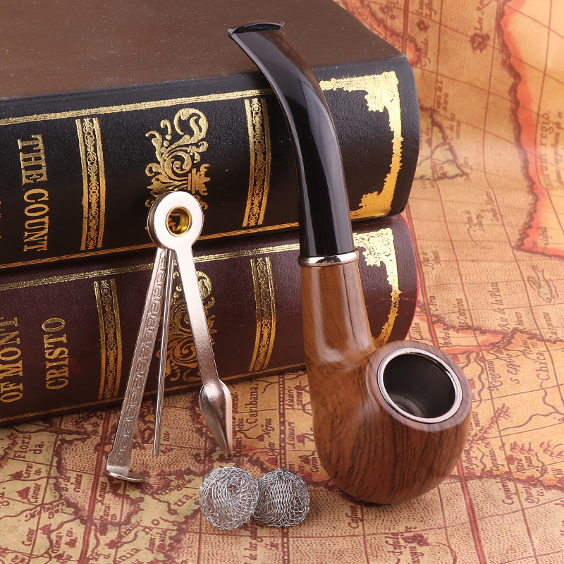 Classic Resin Smoking Tobacco Pipe Ebony Wooden Herb Grinder - Temu