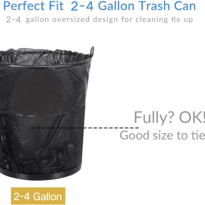 2-4 Gallon Small Trash Bags Bathroom Garbage Bags Value Pack 800 Count 