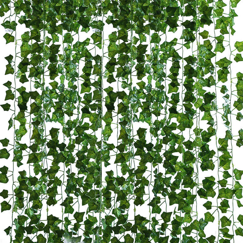 12 Pcs 2.1m Simulation Ivy Leaf Fake Vine Artificial Hanging
