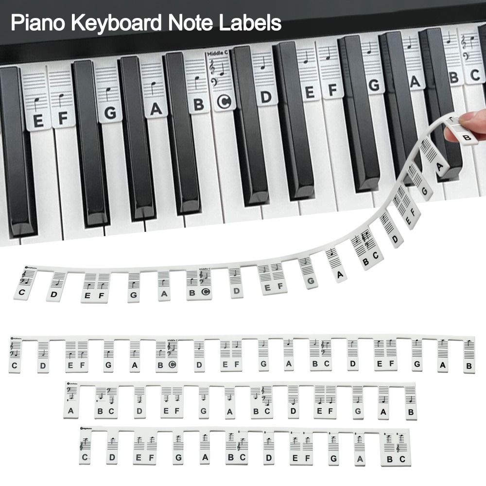 88 touches Réutilisable Silicone Piano Keyboard Note Étiquettes