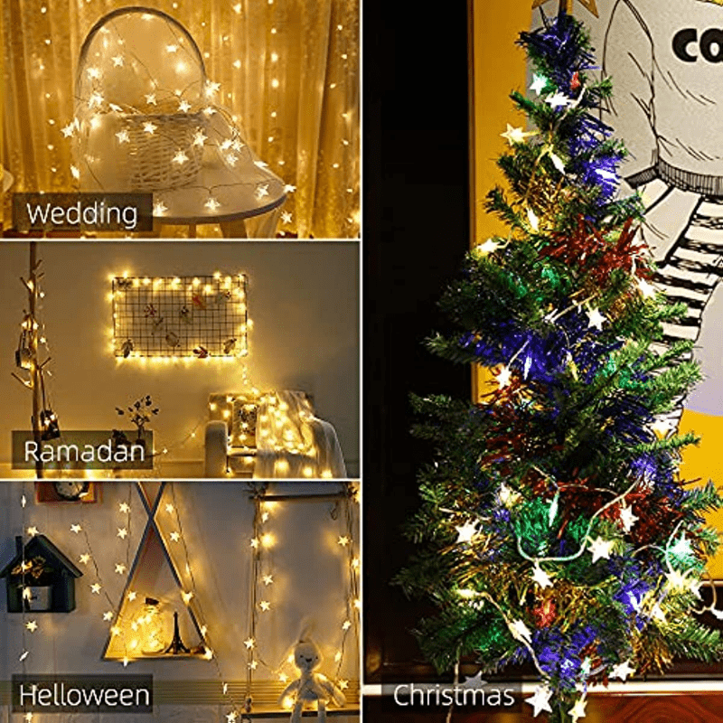 Christmas String Lights 30 LED Battery Operated, Timer, Decorative Lights for Indoor and Outdoor, Wedding Party, Christmas Tree, Size: 30 LED 10ft