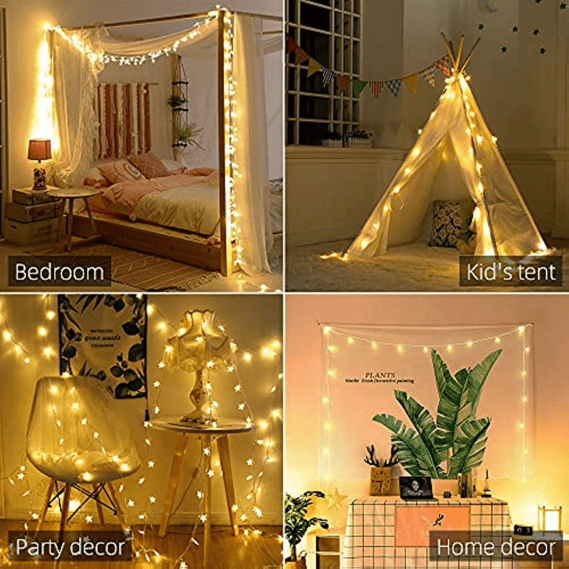Merdeco Star String Lights, 10ft/3M 20 LED Plug in String Lights Warm White  Fairy Lights for Birthday/Christmas/Wedding/Party Indoor Outdoor