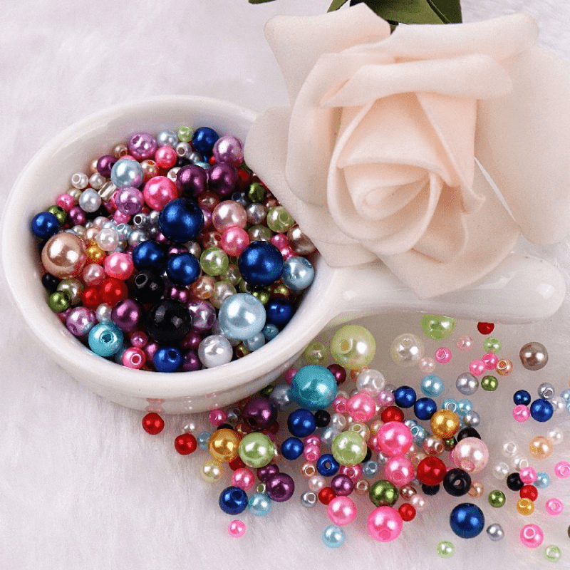 100pcs 8mm No Hole Rainbow Colorful Plastic ABS Pearl Loose Beads For  Jewelry Making DIY Handcraft Wedding Decorations Hand Made
