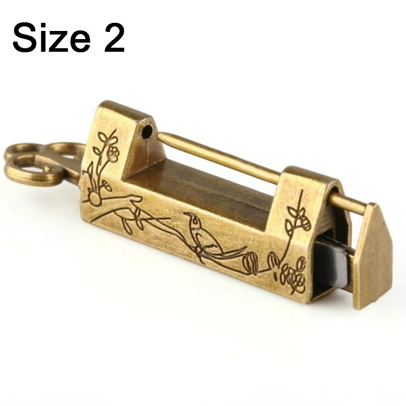 OOTDTY Vintage Wedding Brass Padlock With Key For Jewelry Box Traditional  Chinese Locks New Arrive From Namloo, $3.06