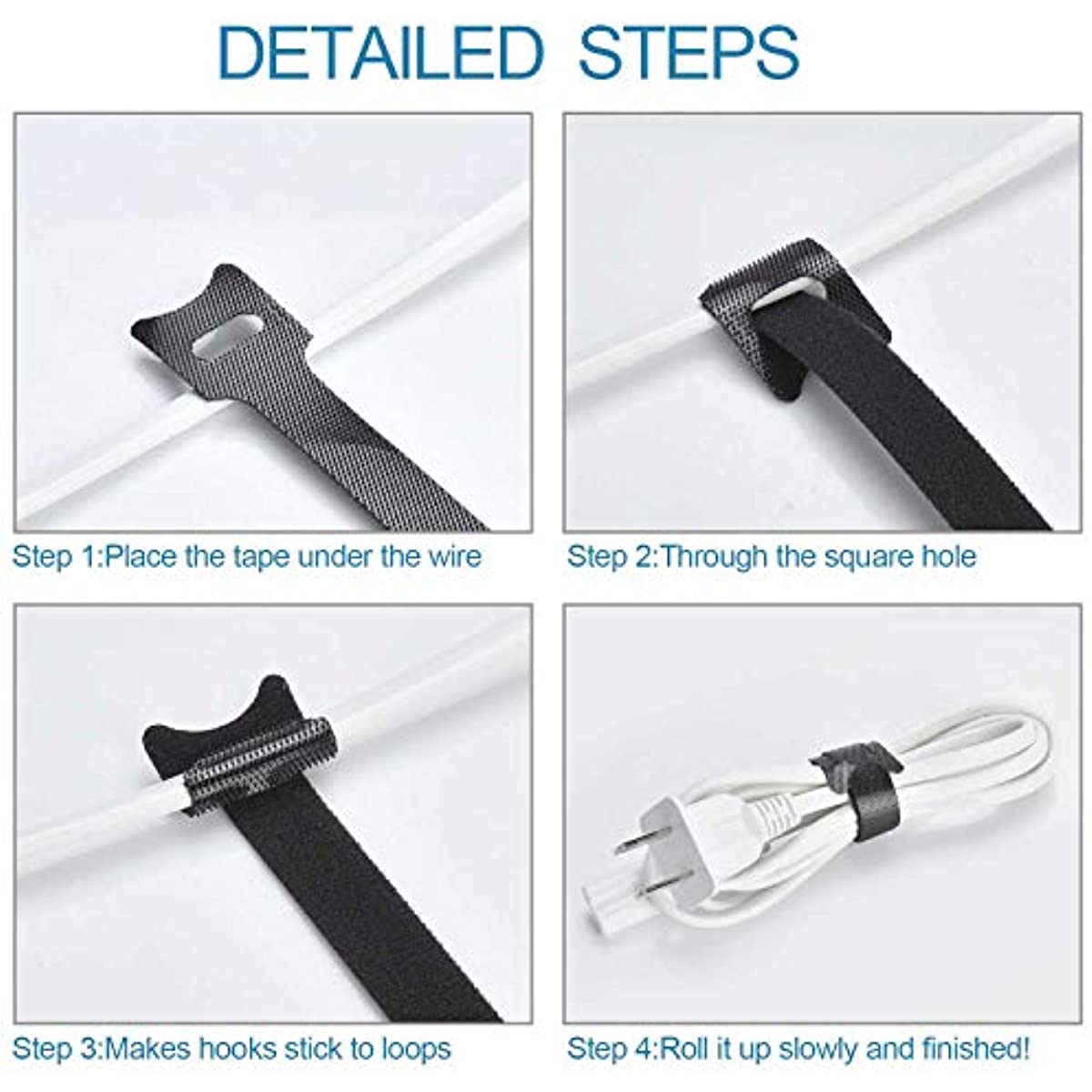 Reusable Cable Ties Adjustable Cord Straps Wire Management - Temu