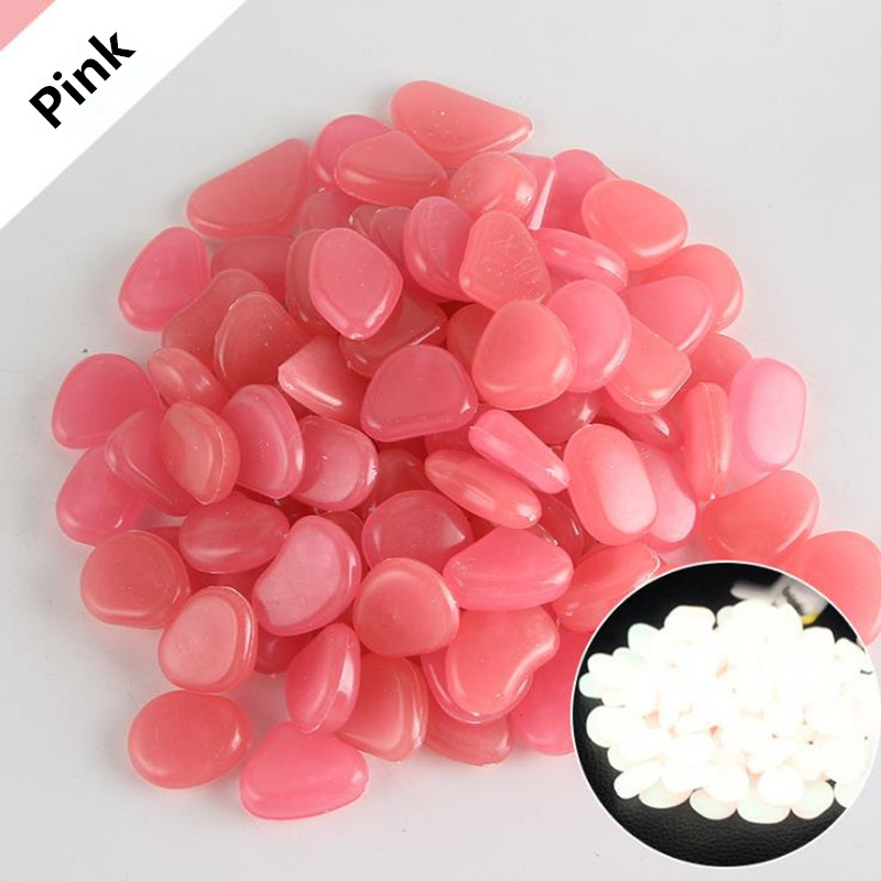 100pcs Luminous Garden Stones Glow in the Dark Pebbles