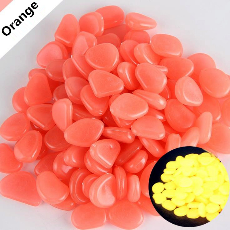 100pcs Luminous Garden Stones Glow in the Dark Pebbles