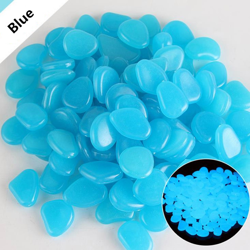 100pcs Luminous Garden Stones Glow in the Dark Pebbles