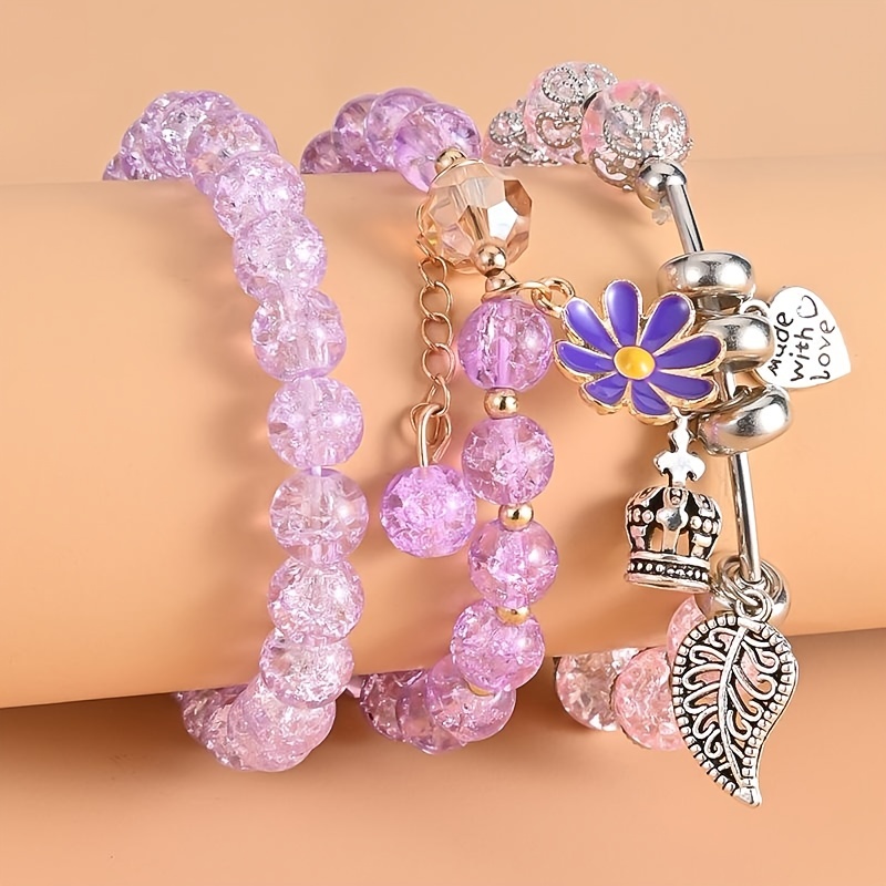Stretch-Perlen-Armband Gänseblümchen-Blumen-Form-Anhänger süße  Kristallperlen elastisches Handschmuck-Set 3-tlg - Temu Austria