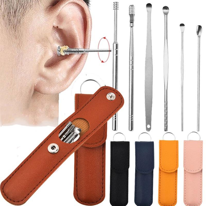  Kit de limpieza de oídos, kit de limpieza de oídos portátil,  kit de limpieza de oídos, kit de 5 piezas, kit de removedor de cera de oído,  juego de cuchara de