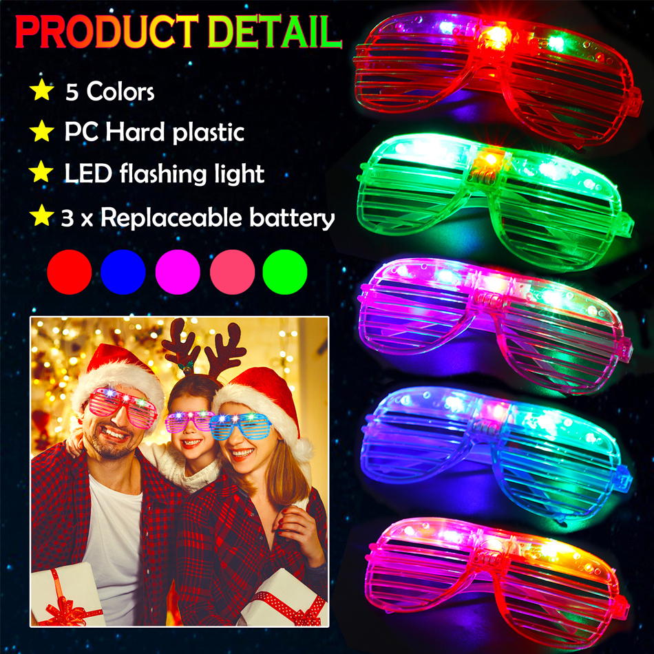 1pc Gafas Led 5 Colores Gafas Resplandecientes Resplandor En - Temu